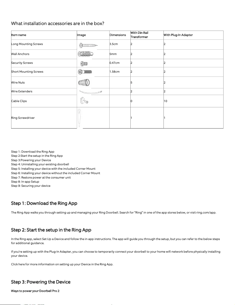 Page 1 de la notice Manuel utilisateur Ring Video Doorbell Pro 2