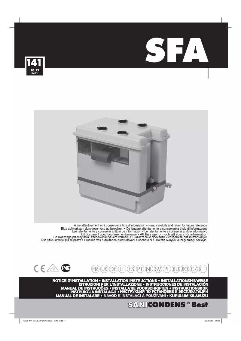 Page 1 de la notice Manuel utilisateur Sanibroyeur Sanicondens Best