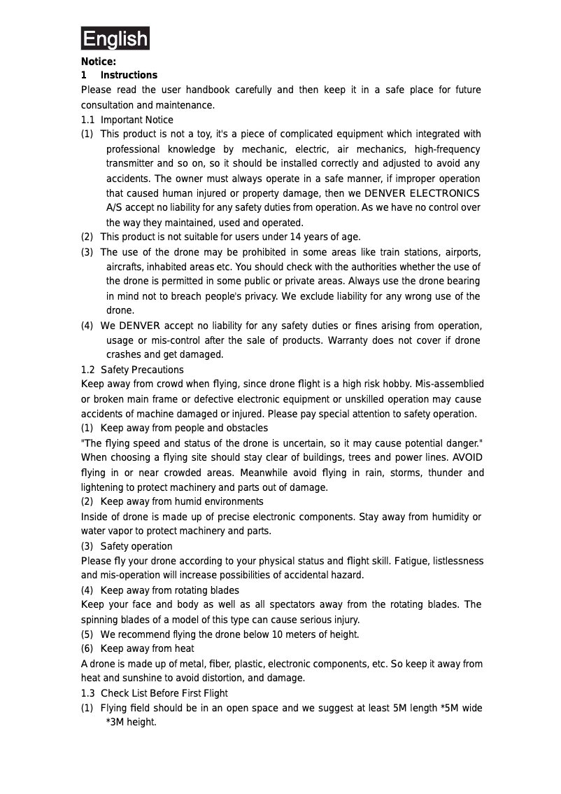 Page 1 de la notice Manuel utilisateur Denver DCH-261