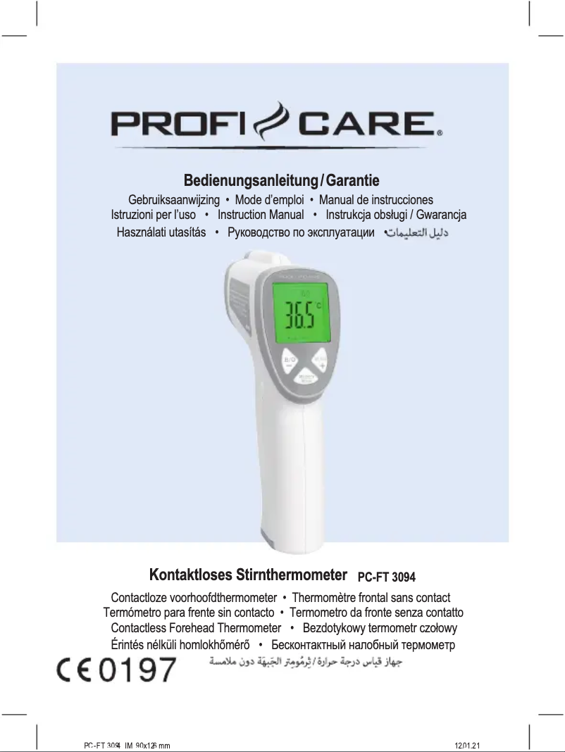 Page 1 de la notice Manuel utilisateur ProfiCare PC-FT 3094