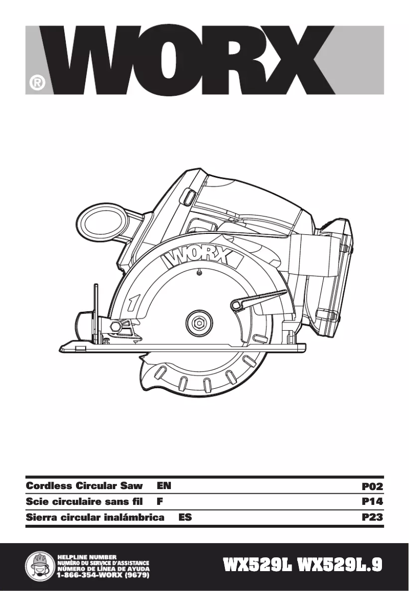 Page n°1 - Manuel utilisateur Worx WX529L
