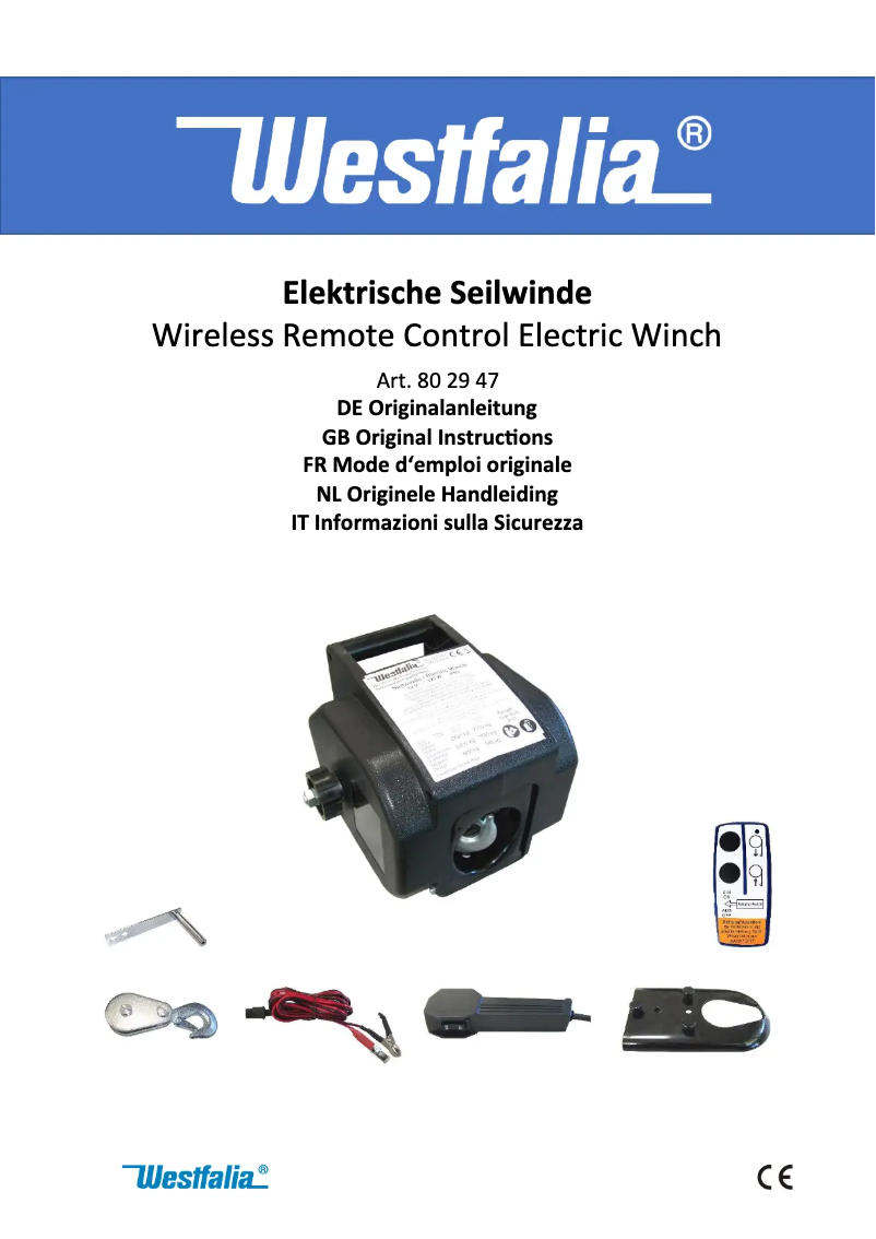 Page n°1 - Manuel utilisateur Westfalia 802947