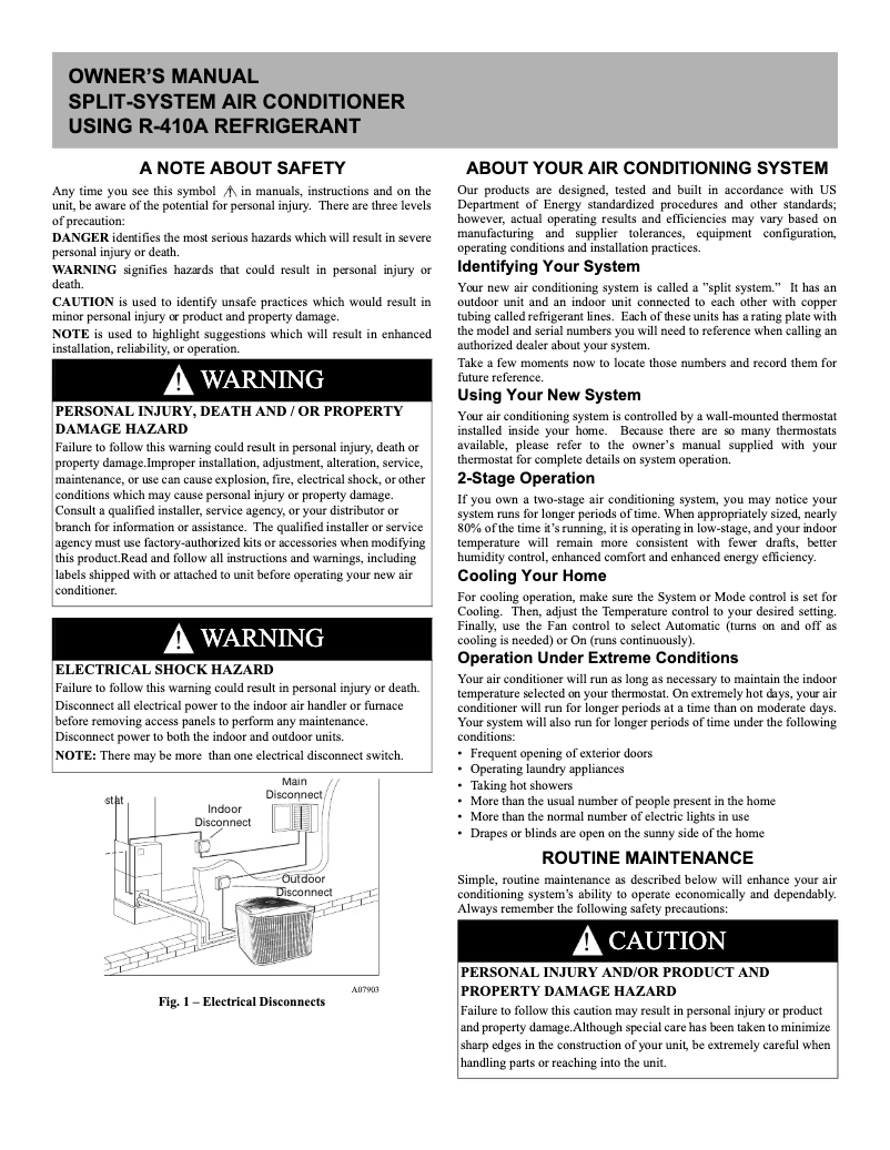 Page 1 de la notice Manuel utilisateur Carrier Performance 24TPA7