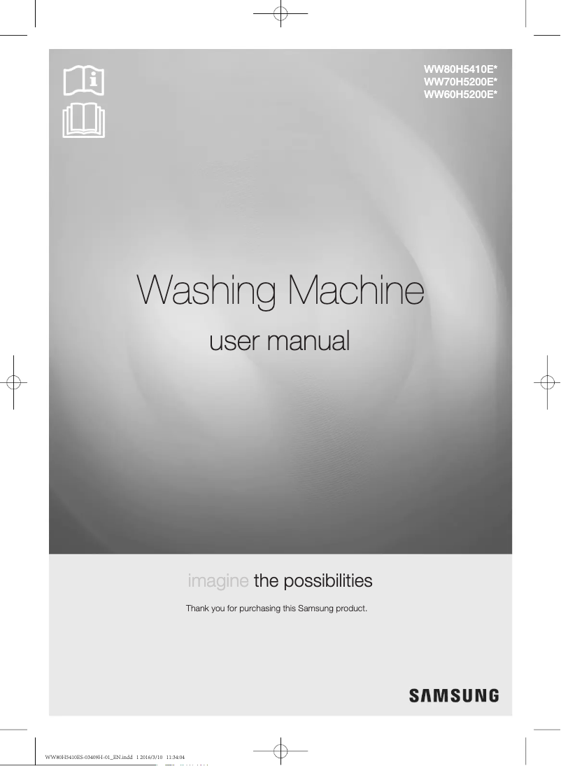 Page n°1 - Manuel utilisateur Samsung WW60H5200EW