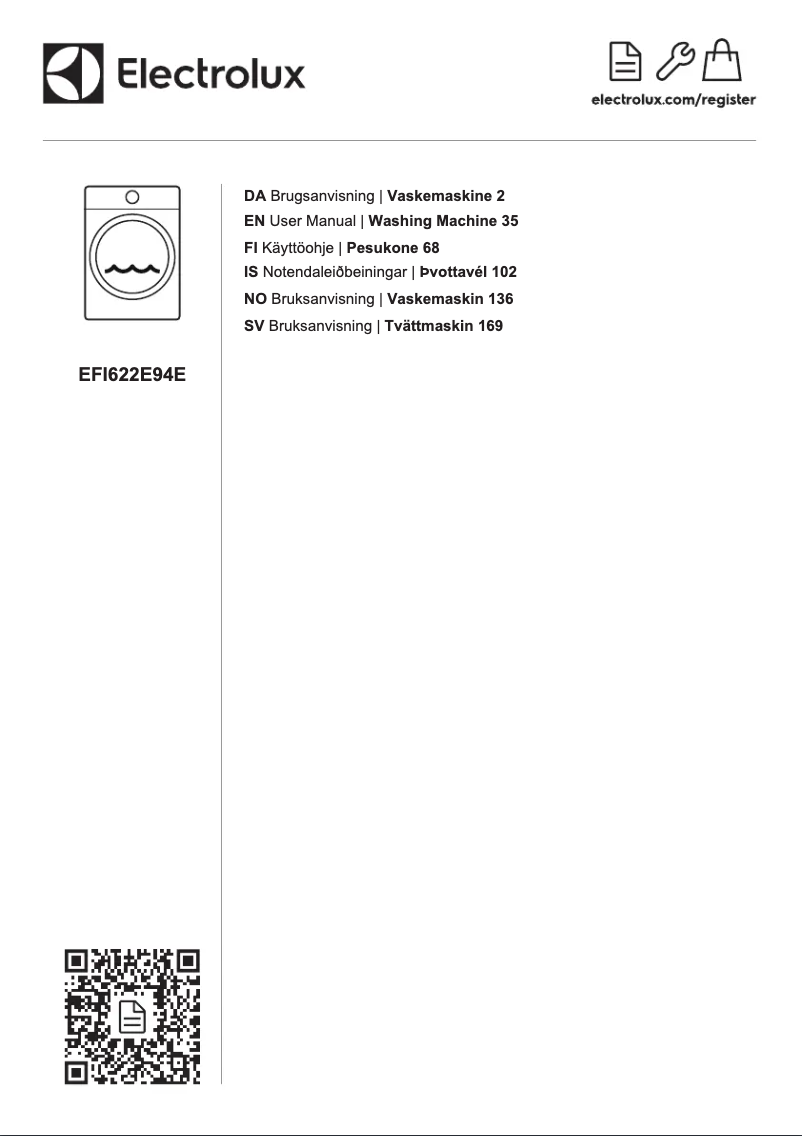 Page 1 de la notice Manuel utilisateur Electrolux EFI622E94E