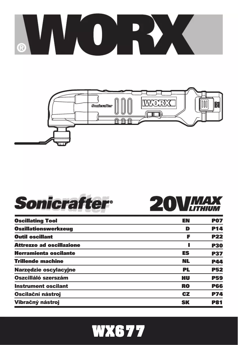 Image de la première page du manuel de l'appareil WX677