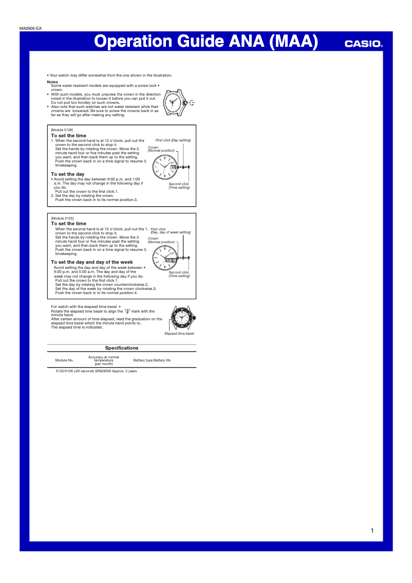 Page 1 de la notice Manuel utilisateur Casio EF-129D-1AVEF