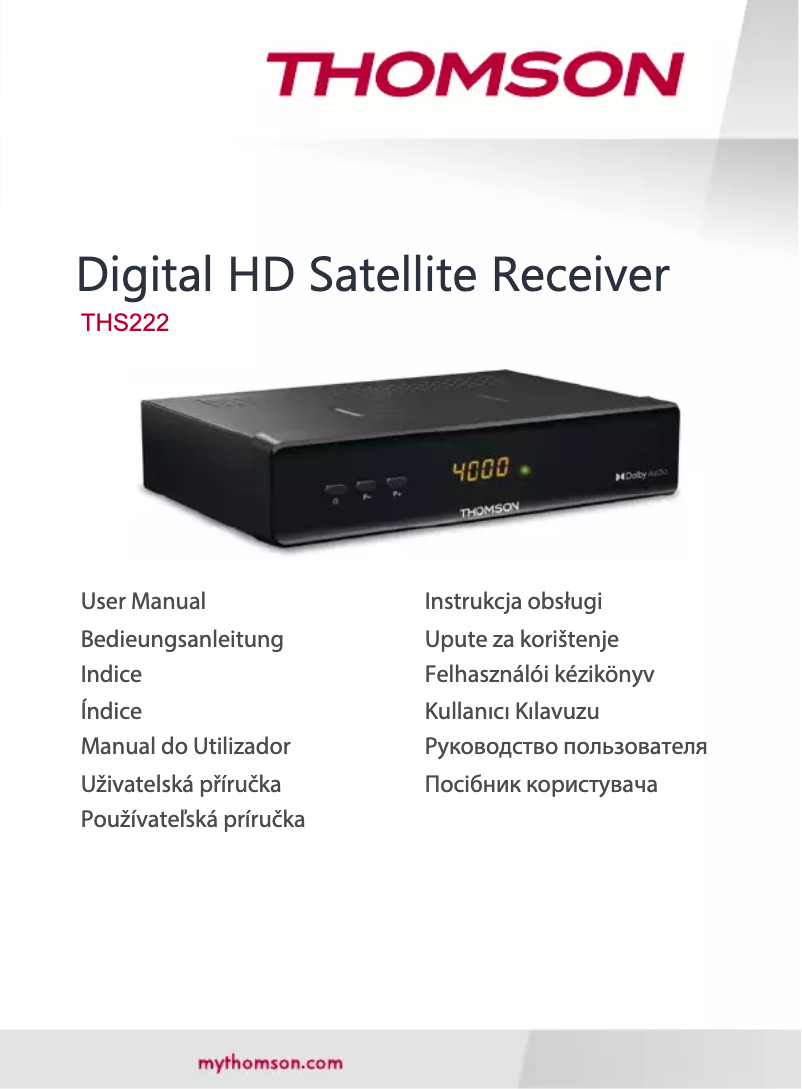 Page n°1 - Manuel utilisateur Thomson THS222