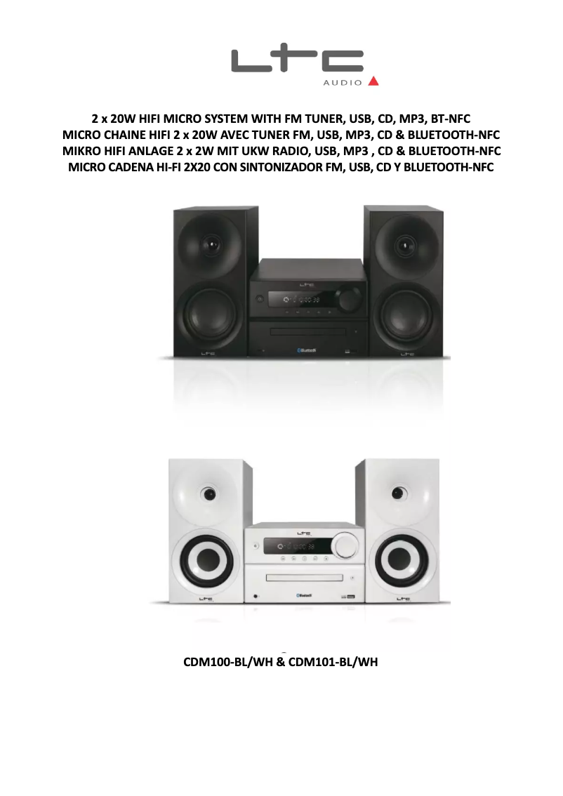 Page n°1 - Manuel utilisateur Lotronic CDM101-BL