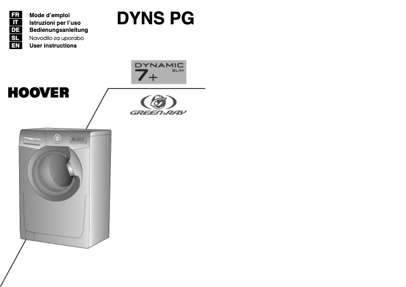Page 1 de la notice Manuel utilisateur Hoover DYNS 71265 PG