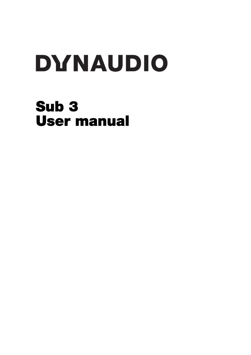 Image de la première page du manuel de l'appareil Sub 3