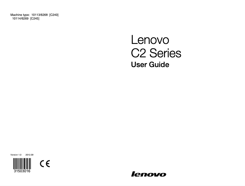 Page 1 de la notice Manuel utilisateur Lenovo C245