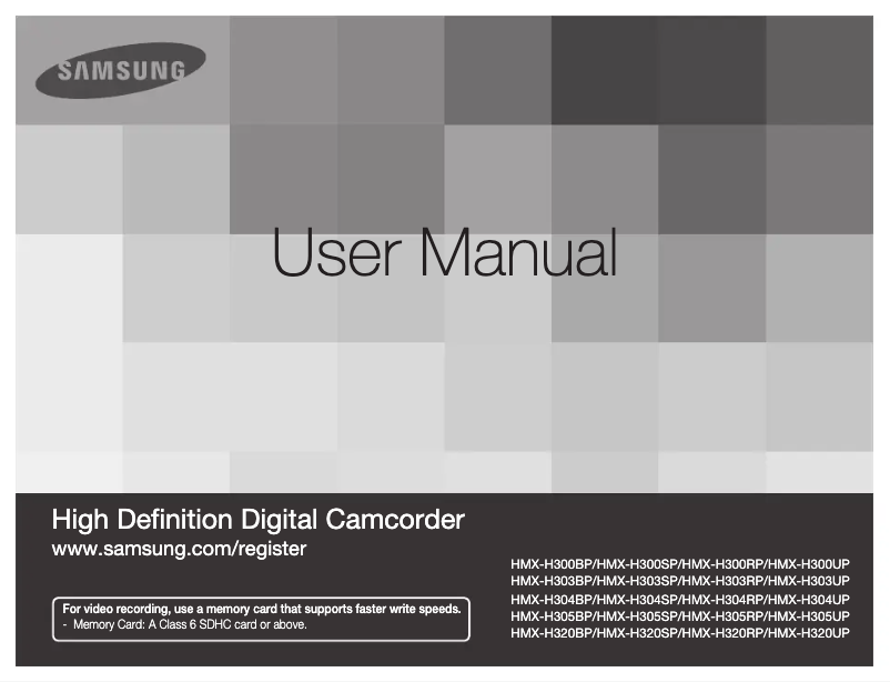 Page 1 de la notice Manuel utilisateur Samsung HMX-H320RP