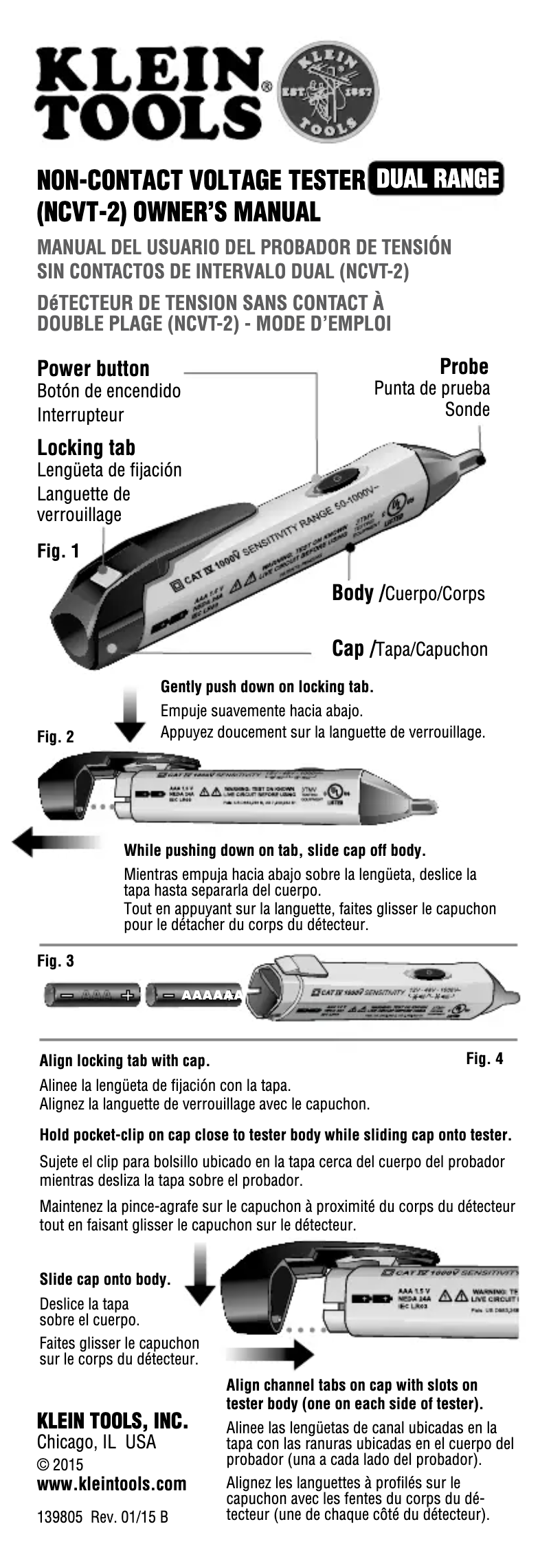 Page n°1 - Manuel utilisateur Klein Tools NCVT-2