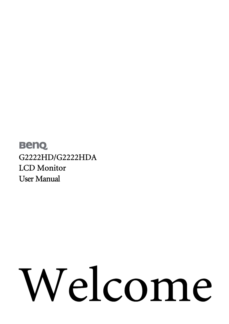 Page n°1 - Manuel utilisateur BenQ G2220HD