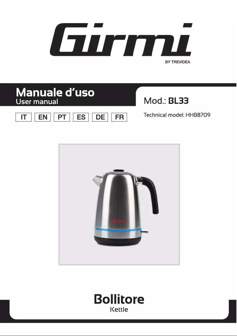 Page n°1 - Manuel utilisateur Girmi BL33