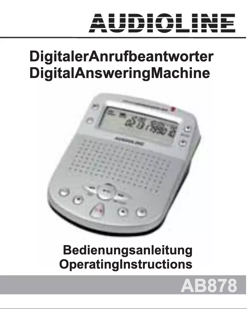 Page n°1 - Manuel utilisateur Audioline AB878