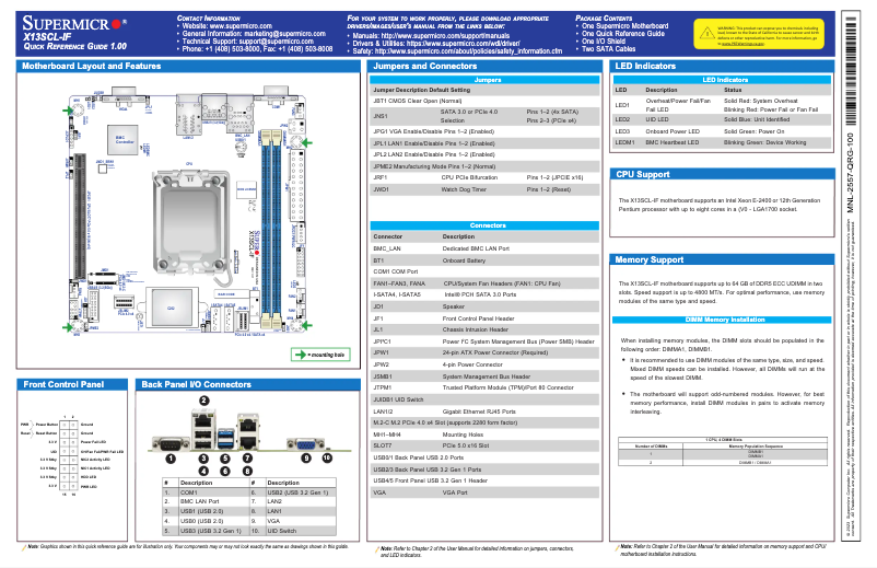 Image de la première page du manuel de l'appareil X13SCL-IF