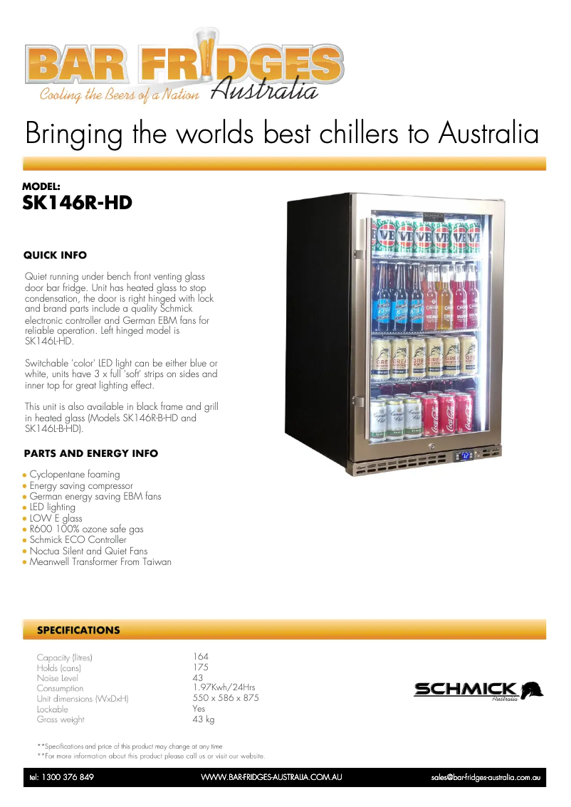 Page n°1 - Fiche technique Schmick SK146R-HD