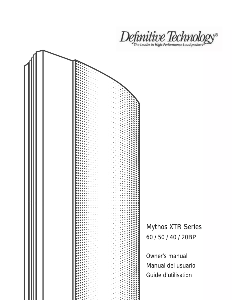 Page n°1 - Manuel utilisateur Definitive Technology Mythos XTR-20BP