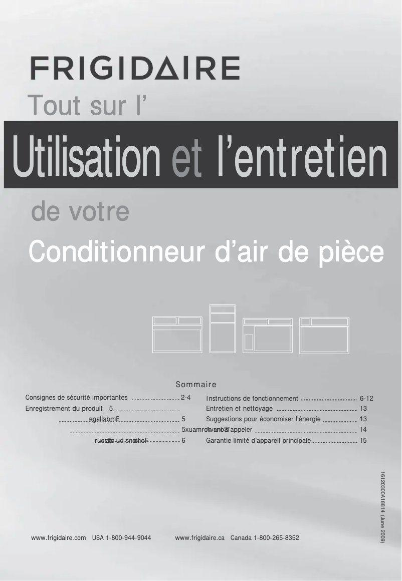 Page 1 de la notice Manuel utilisateur Frigidaire FFRA052WA1