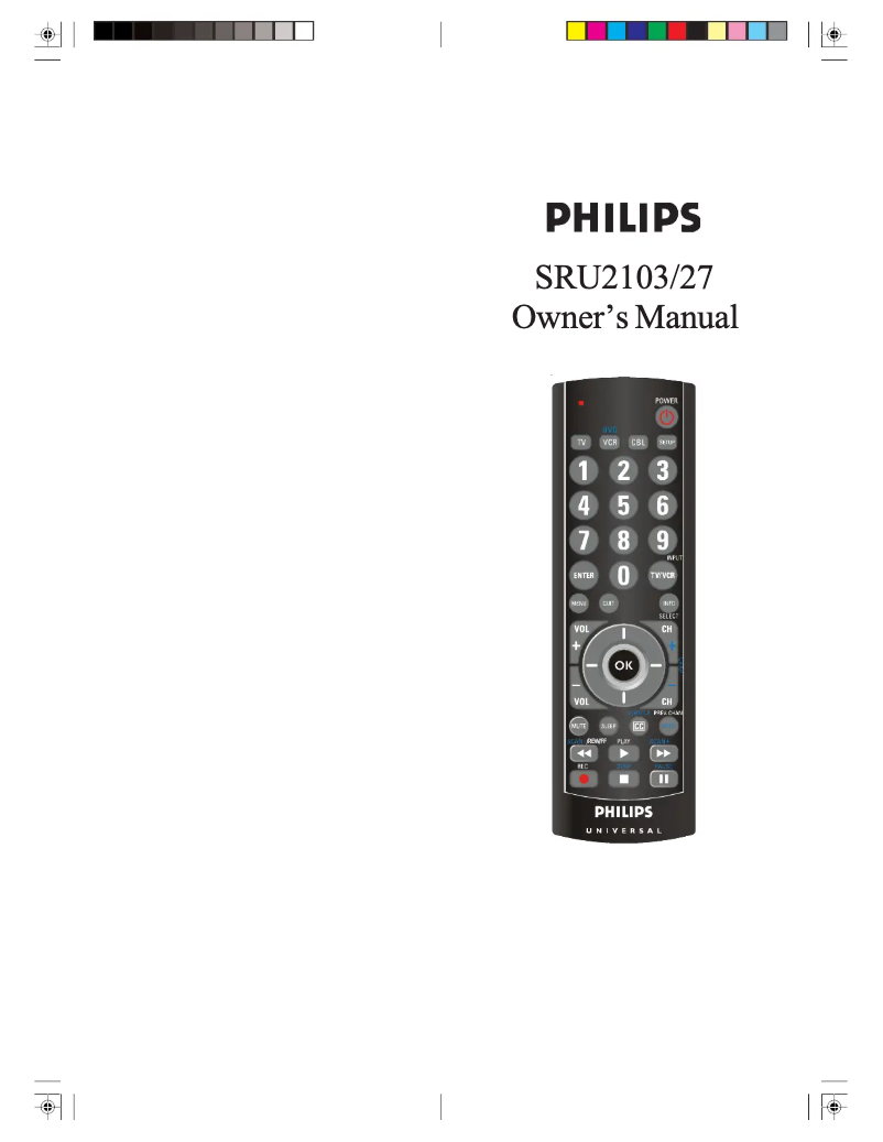 Page n°1 - Manuel utilisateur Philips SRU2103
