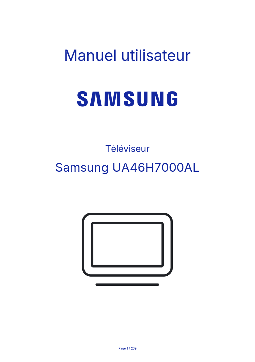 Image de la première page du manuel de l'appareil UA46H7000AL