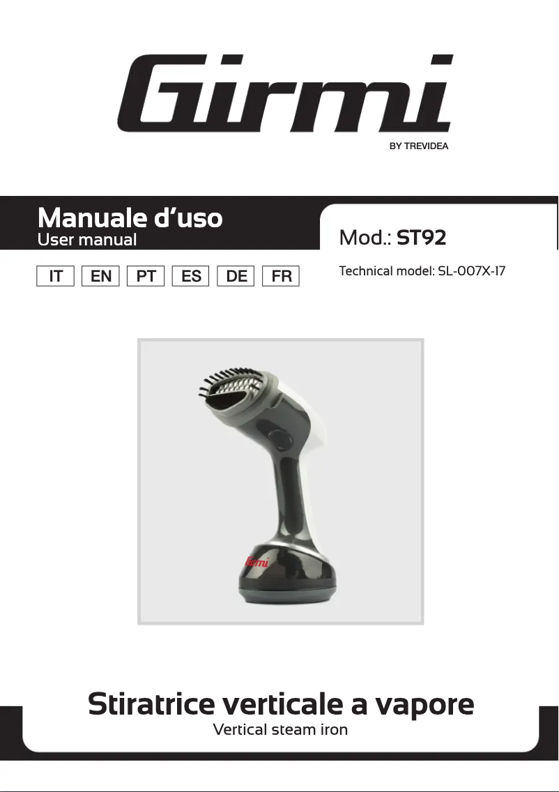 Page n°1 - Manuel utilisateur Girmi ST92