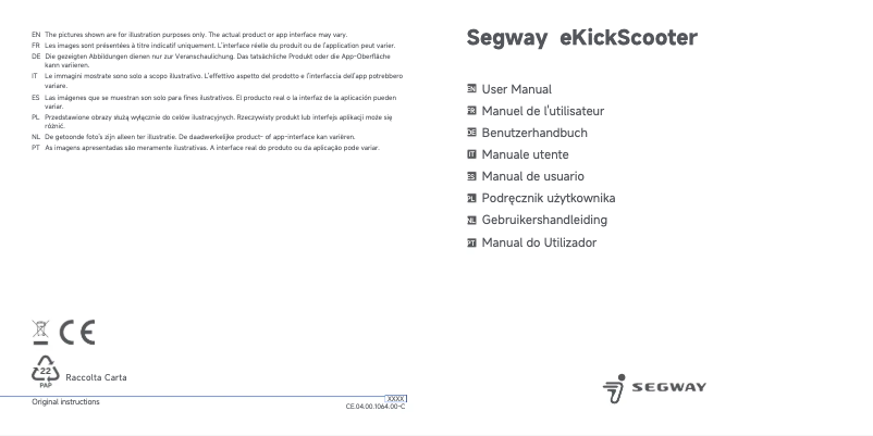 Image de la première page du manuel de l'appareil Ninebot eKickscooter ZT3 Pro E