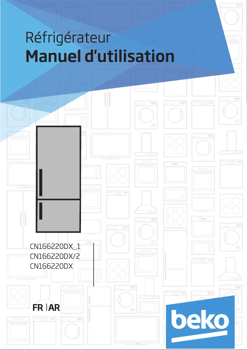 Page 1 de la notice Manuel utilisateur Beko CN166220DX/1
