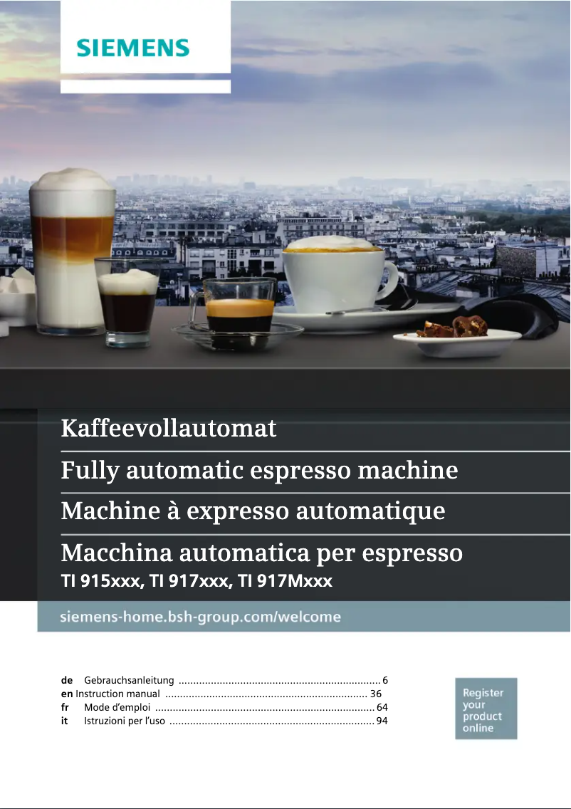 Image de la première page du manuel de l'appareil EQ.9 s500 TI915539DE