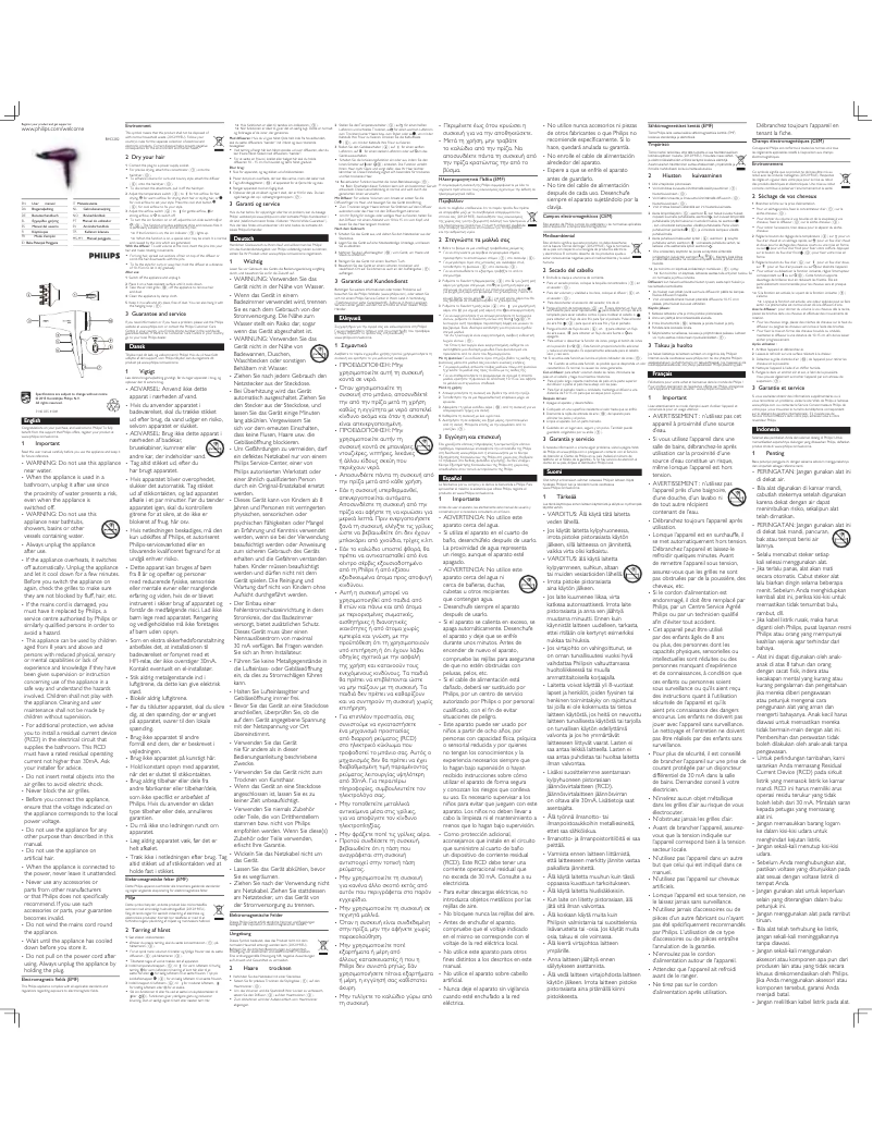 Image de la première page du manuel de l'appareil DryCare BHD282