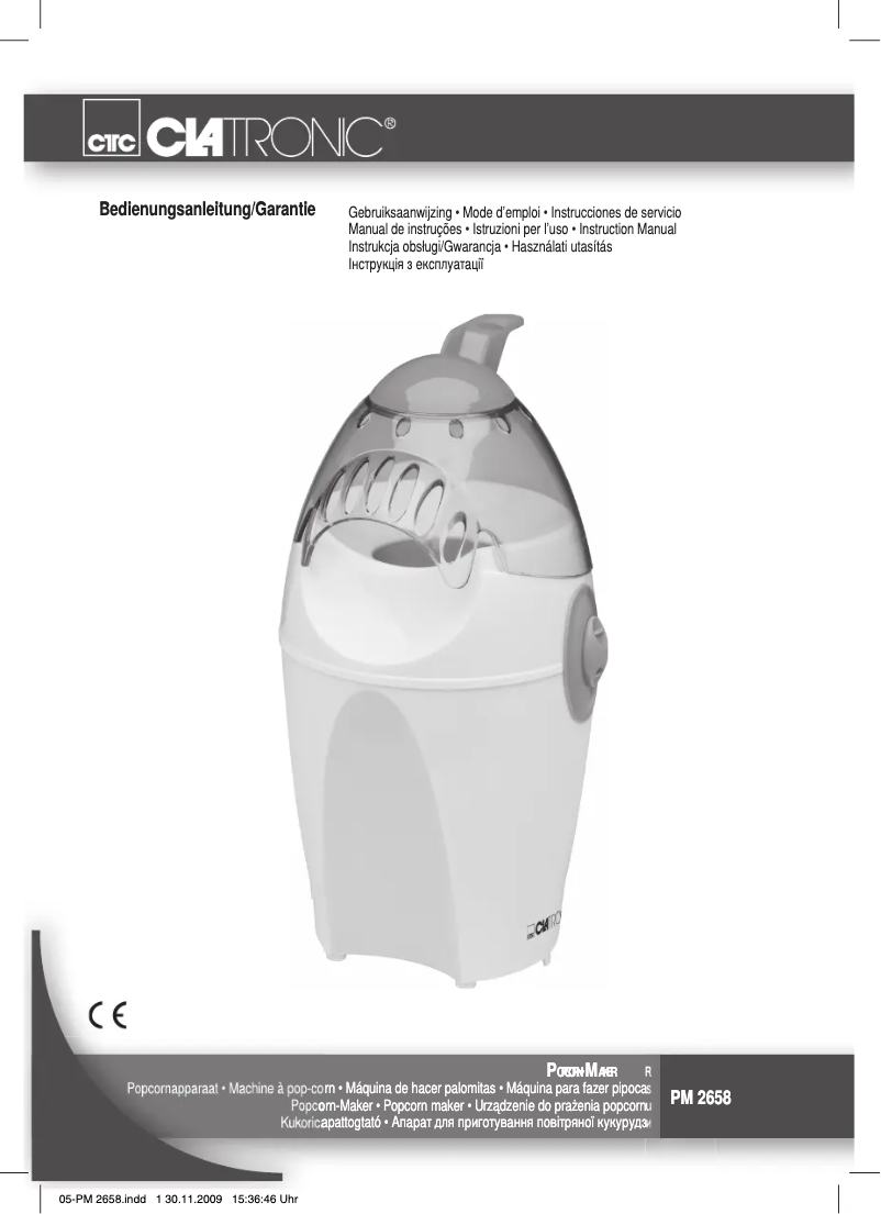 Page 1 de la notice Manuel utilisateur Clatronic PM 2658