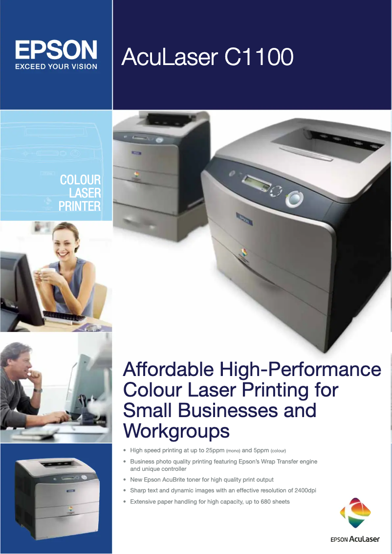 Page 1 de la notice Manuel utilisateur Epson Aculaser C1100