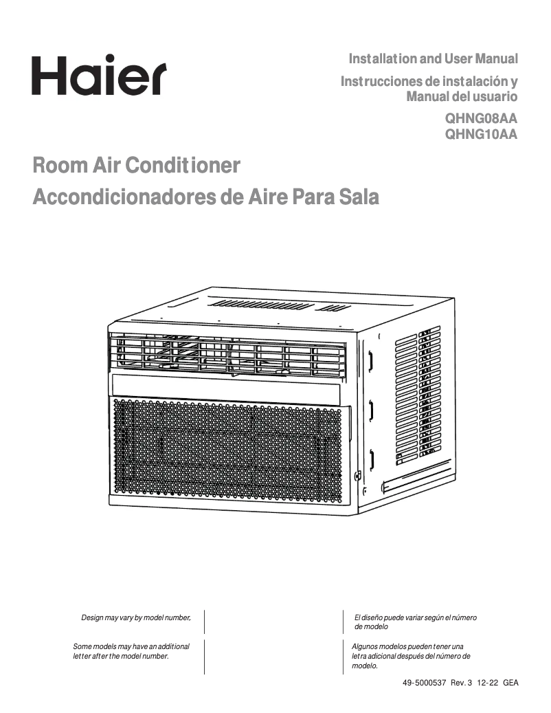 Page 1 de la notice Manuel utilisateur Haier QHNG10AA