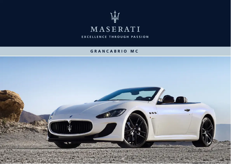 Page n°1 - Manuel utilisateur Maserati GranCabrio (2017)