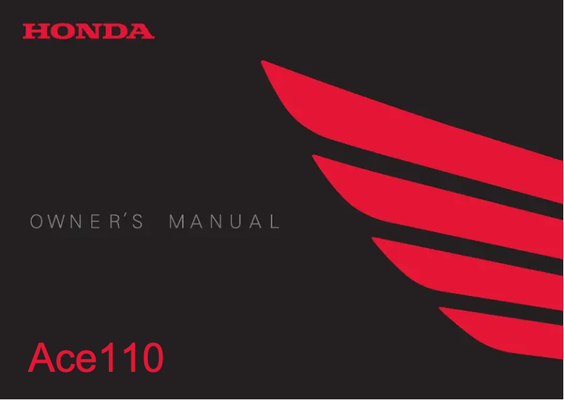 Page 1 de la notice Manuel utilisateur Honda Ace 110 (2019)