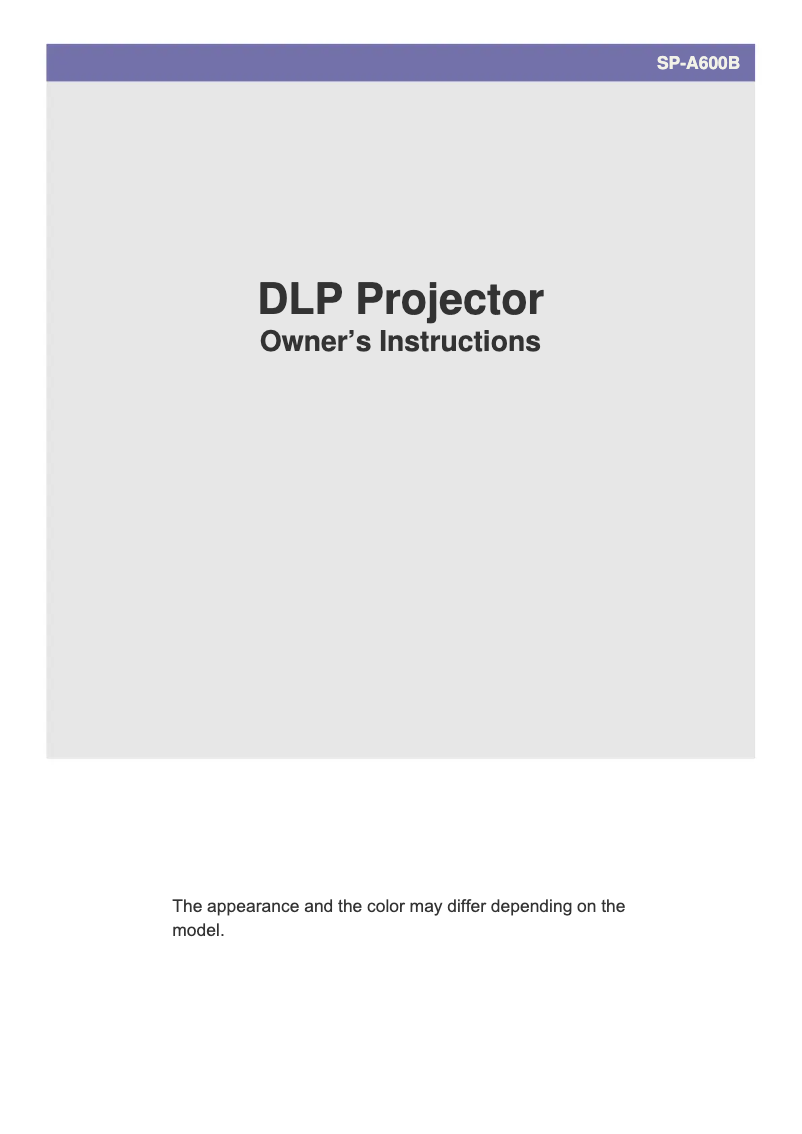 Page 1 de la notice Manuel utilisateur Samsung A600B