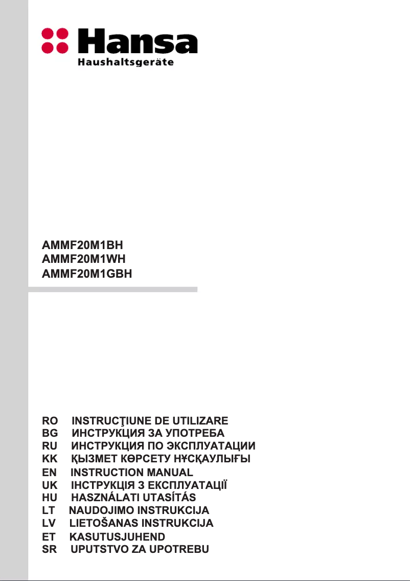 Image de la première page du manuel de l'appareil AMMF20M1BH