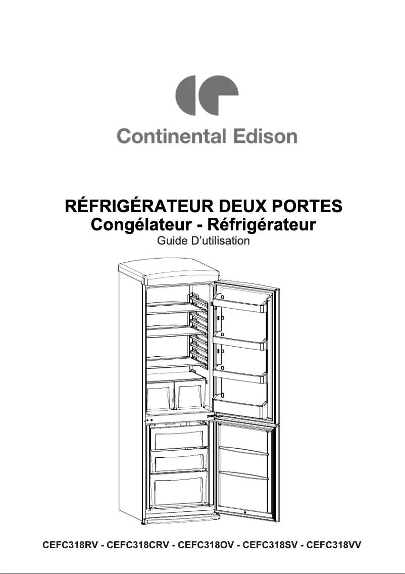 Page n°1 - Manuel utilisateur Continental Edison CEFC318SV