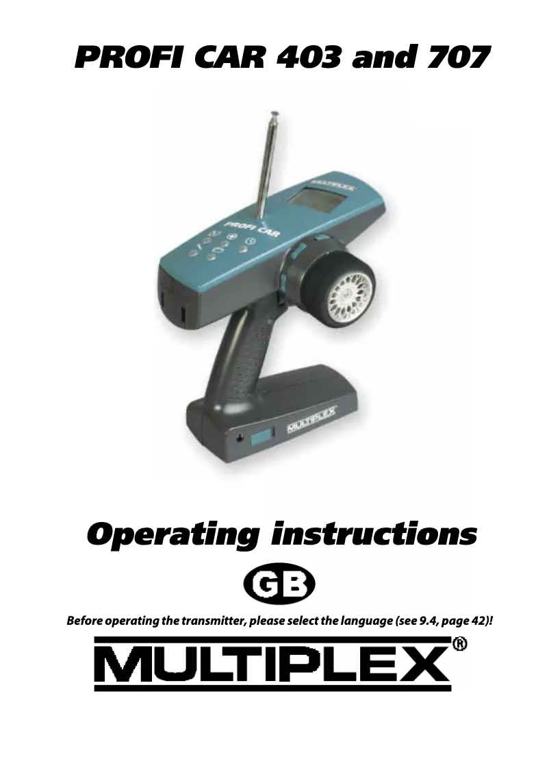 Página 1 del manual Manual de usuario Multiplex PROFI CAR 707