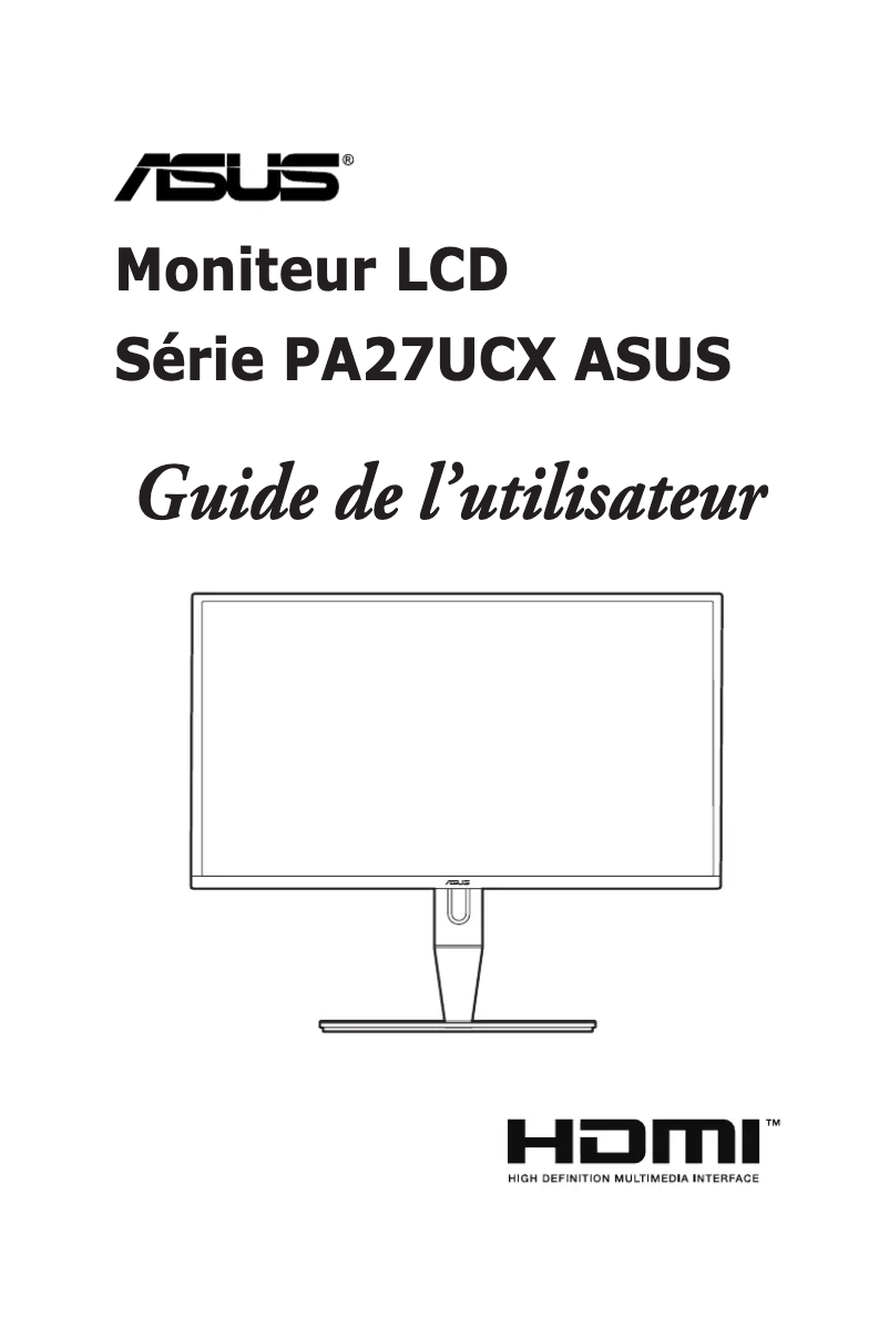 Page 1 de la notice Manuel utilisateur Asus ProArt PA27UCX