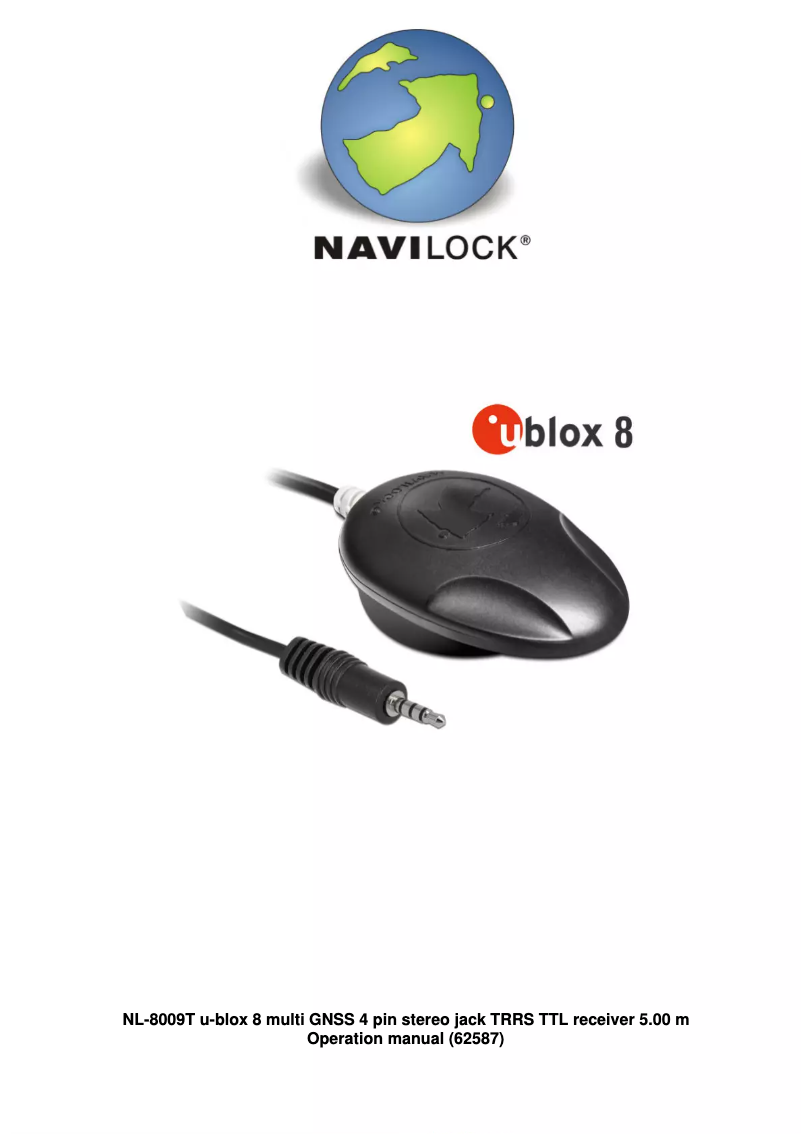 Page n°1 - Manuel utilisateur Navilock u-blox 8 NL-8009T