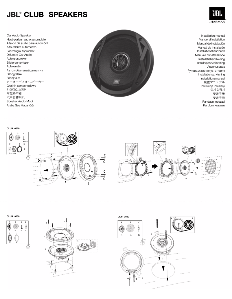 Page n°1 - Manuel utilisateur JBL Club 3020