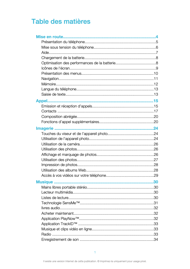 Page n°1 - Manuel utilisateur Sony Ericsson J10i2