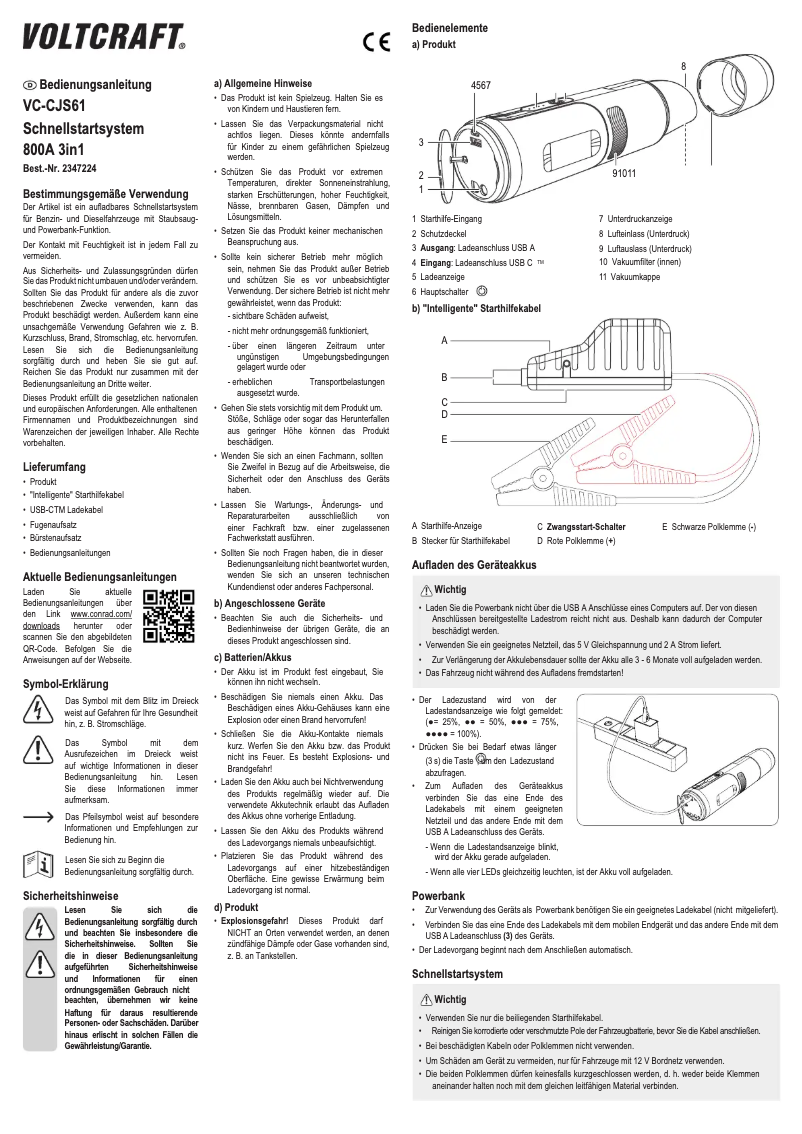Image de la première page du manuel de l'appareil VC-CJS61