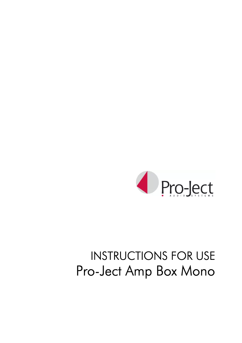 Page n°1 - Manuel utilisateur Pro-Ject Amp Box Mono