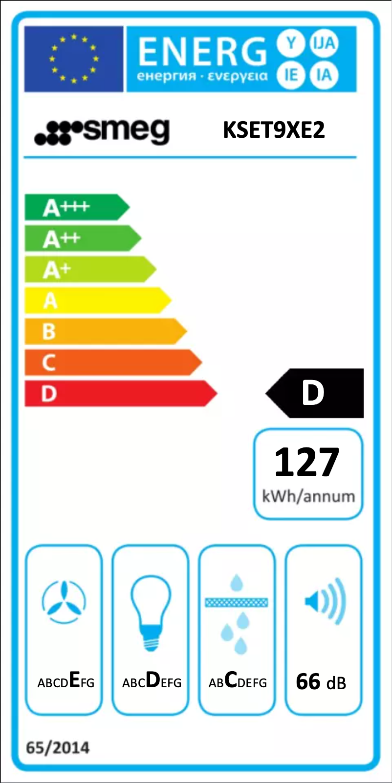 Page n°1 - Label énergétique Smeg KSET9XE2