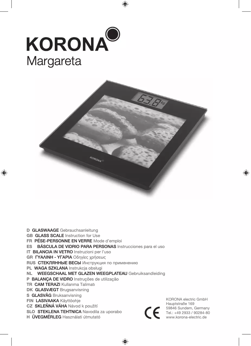 Page n°1 - Manuel utilisateur Korona Margareta
