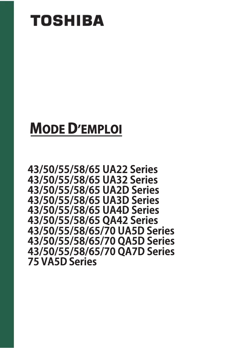 Page n°1 - Manuel utilisateur Toshiba 70QG5E63DG
